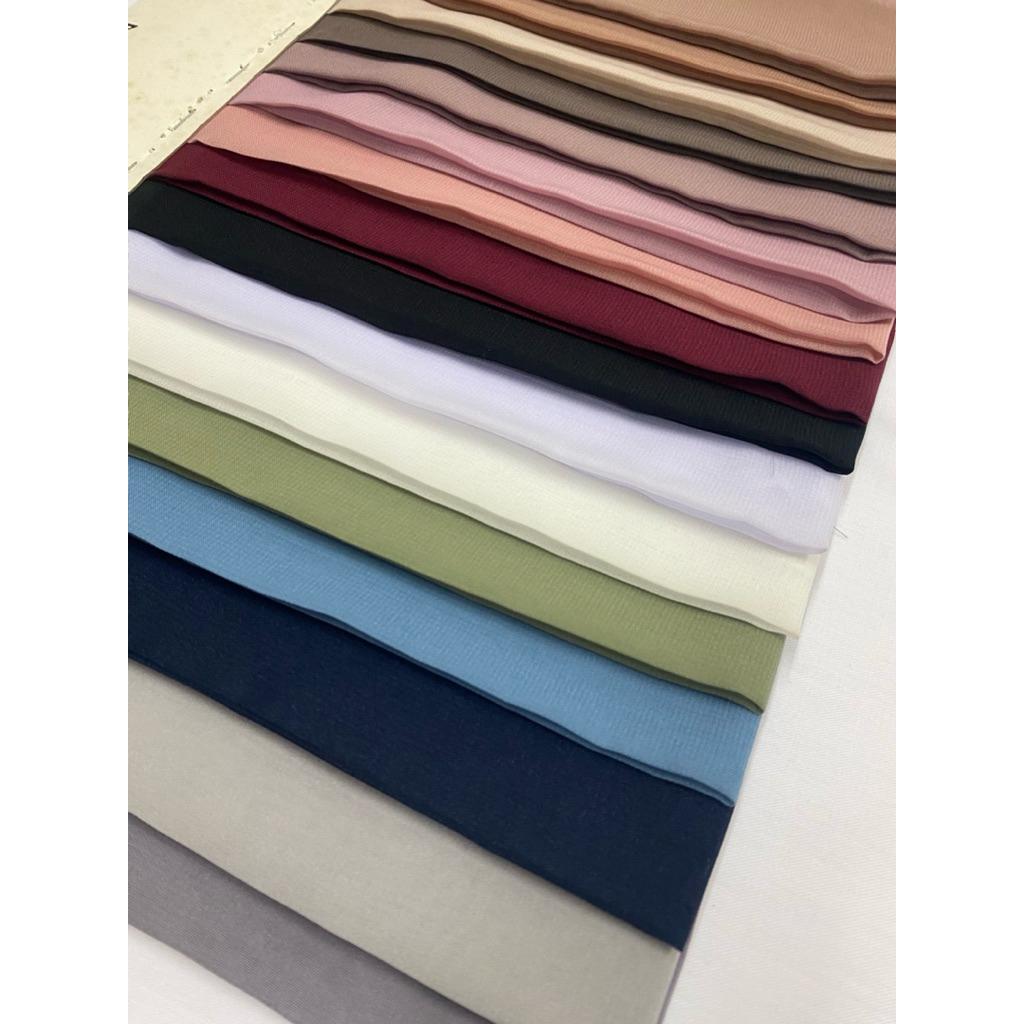 Kain POLYCOTTON POTTON DOUBLE HICONT Premium Lebar 150 Hijab Kerudung Bella Square