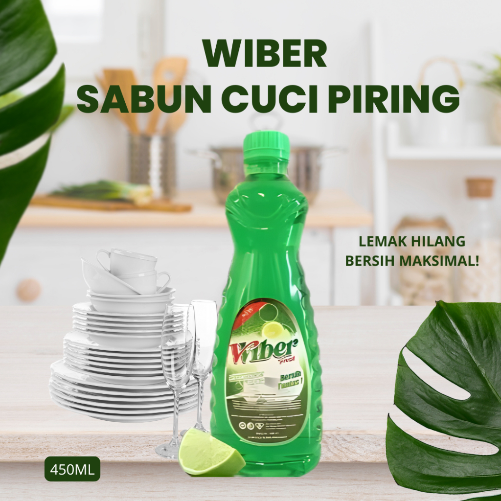 Wiber Sabun Cuci Piring 450ml Anti Lemak | Busa Aktif & Bersih Kilap