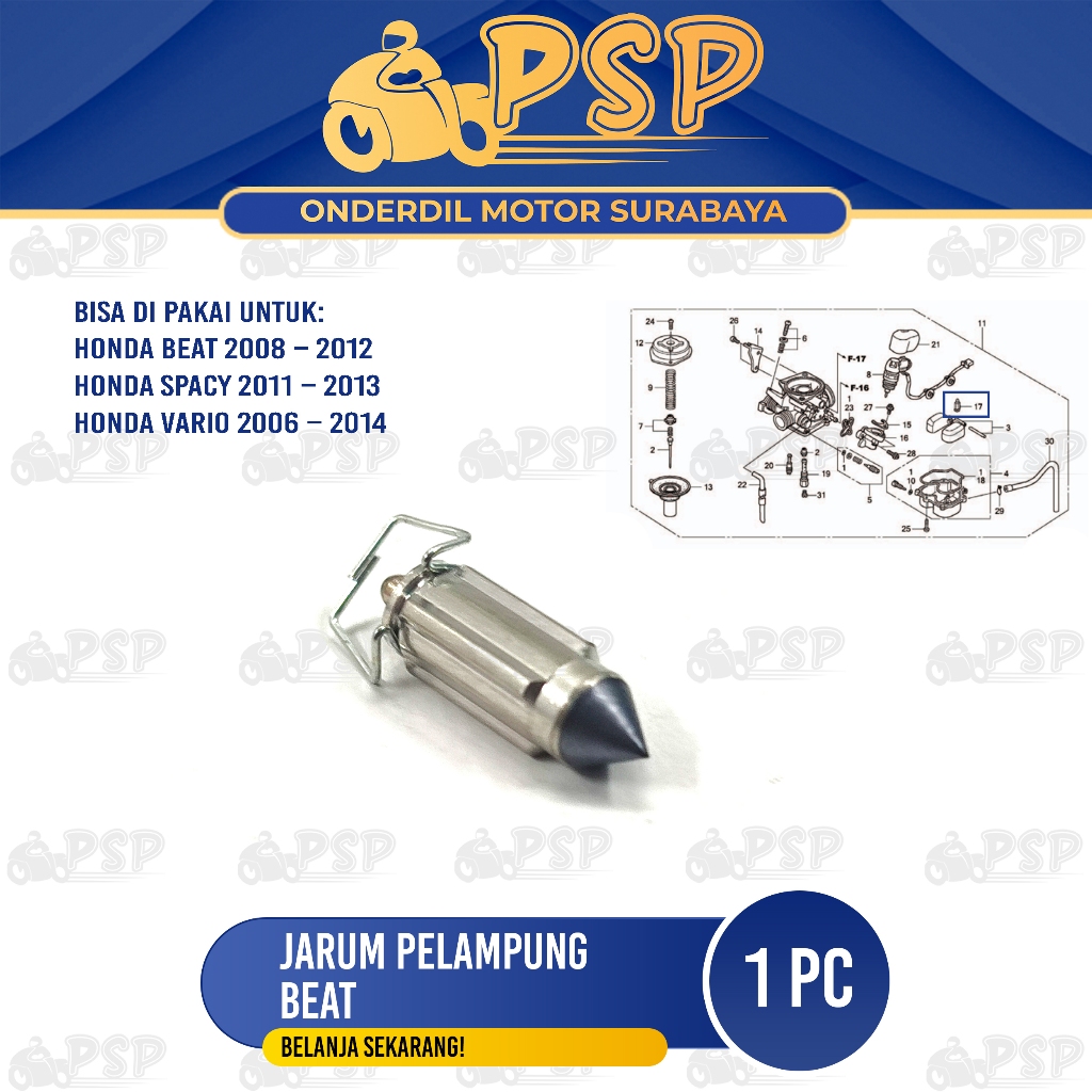 Jarum Pelampung Beat - Apung Ventilator Pentilator Karburator Honda Spacy Karbu KZL Vario Karbu KVB