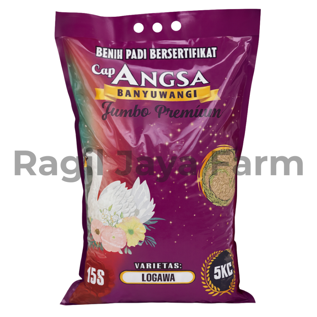Benih Padi Logawa Putih Cap Angsa Banyuwangi 5Kg