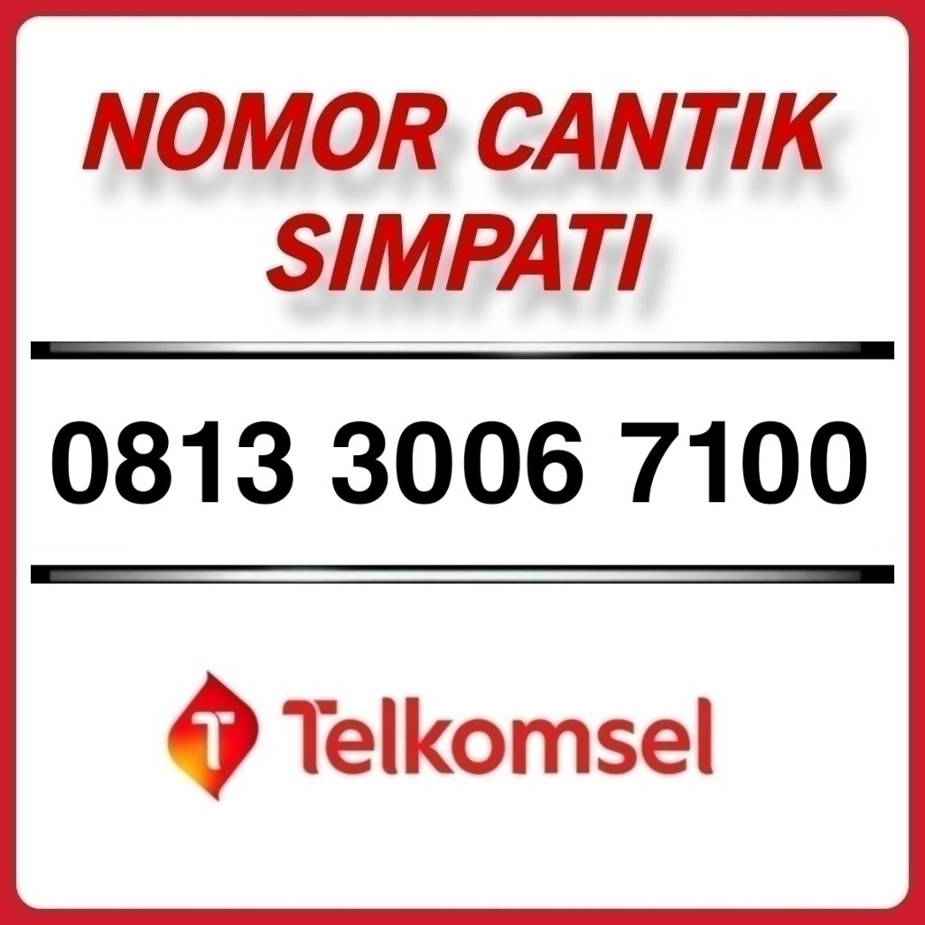 Telkomsel No Cantik Simpati 0813 30 06 7100, Nomor Cantik Simpati, Nomer Cantik Telkomsel