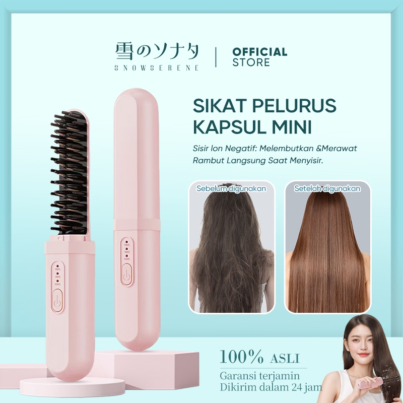 Sisir Catok Pelurus Rambut Elektrik Comb Sisir Pelurus Rambut Tanpa Kabel Cordless Hair straightener