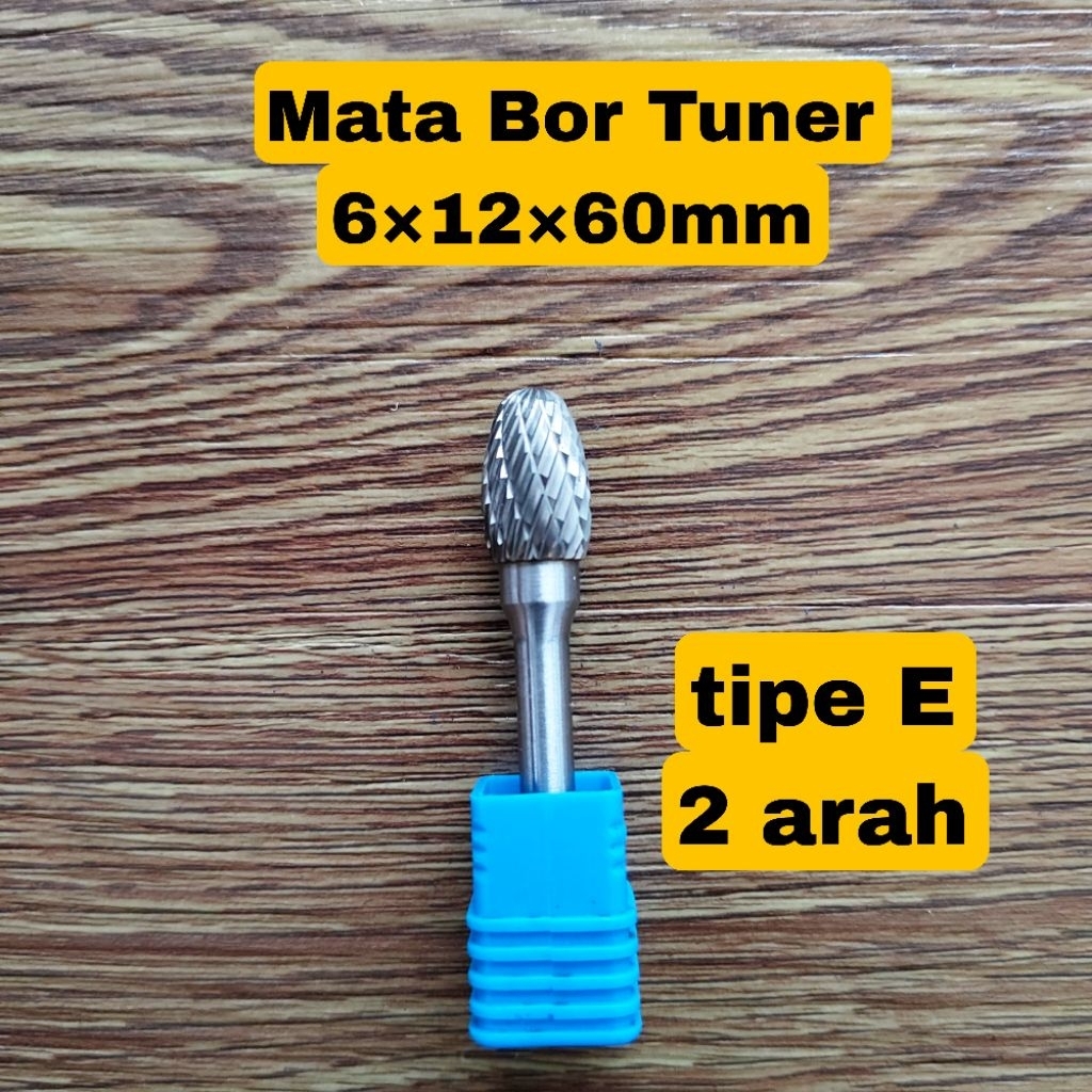 Mata Bor Tuner Pendek Tipe E 6x12×60mm tungsten carbide