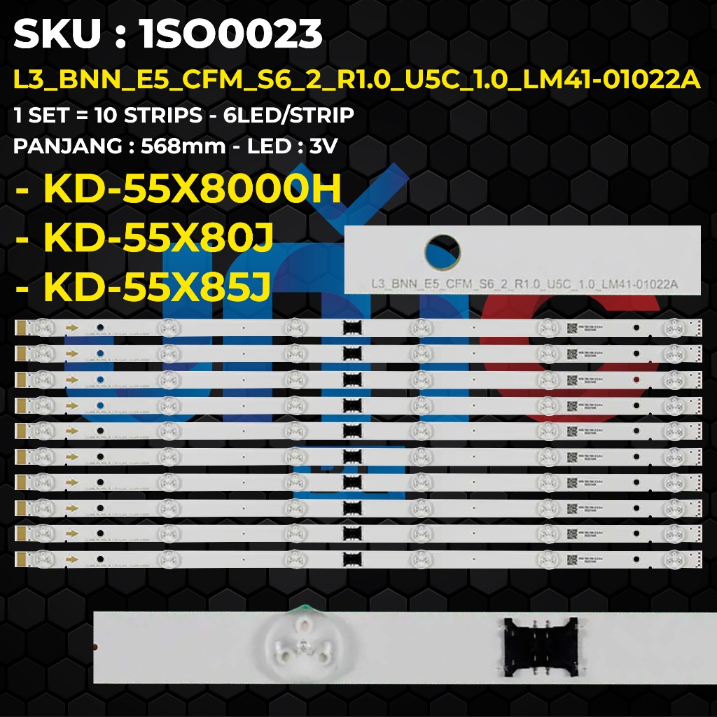 BACKLIGHT TV SONY 55 Inch KD-55X8000H KD-55X80J KD-55X85J L3_BNN_E5_CFM_S6_2_R1.0_U5C_1.0_LM41-01022