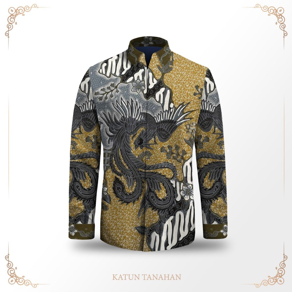 Batik pria kemeja lengan panjang bahan katun premium batik tulis pola baju pria lengan pendek mewah 