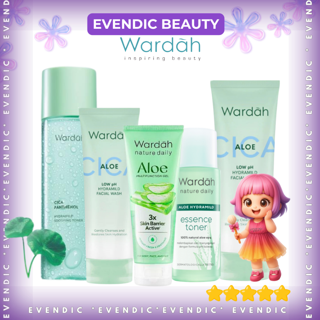 READY WARDAH Nature Daily Aloe Vera Hydramild SERIES Facial Wash / Multifunction Gel / Moisturizer C