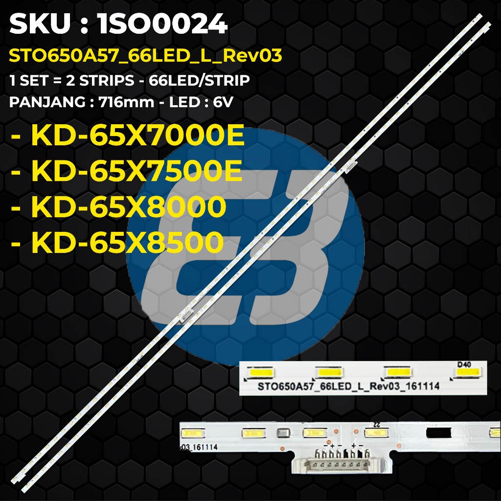 Backlight TV SONY 65 Inch KD-65X7000E KD-65X8000 KD-65X8500 STO650A57_66LED_L_Rev03
