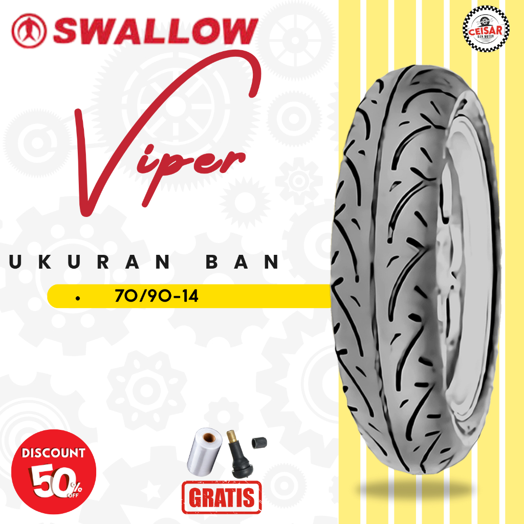 Ban Motor Matic SWALLOW VIPER 70/90 Ring 14 Tubeless