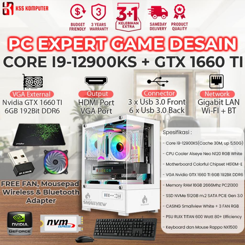 [NEW] Komputer / PC Rakitan Core I9 12900KS + GTX 1660 TI 6GB + Monitor Siap GAMING dan Desain