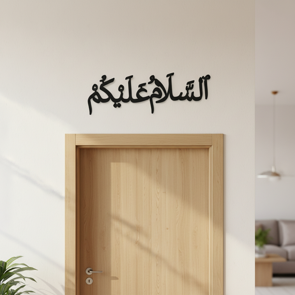 Hiasan Pintu Masuk Assalamualaikum Latin / Arab  Plywood 5mm