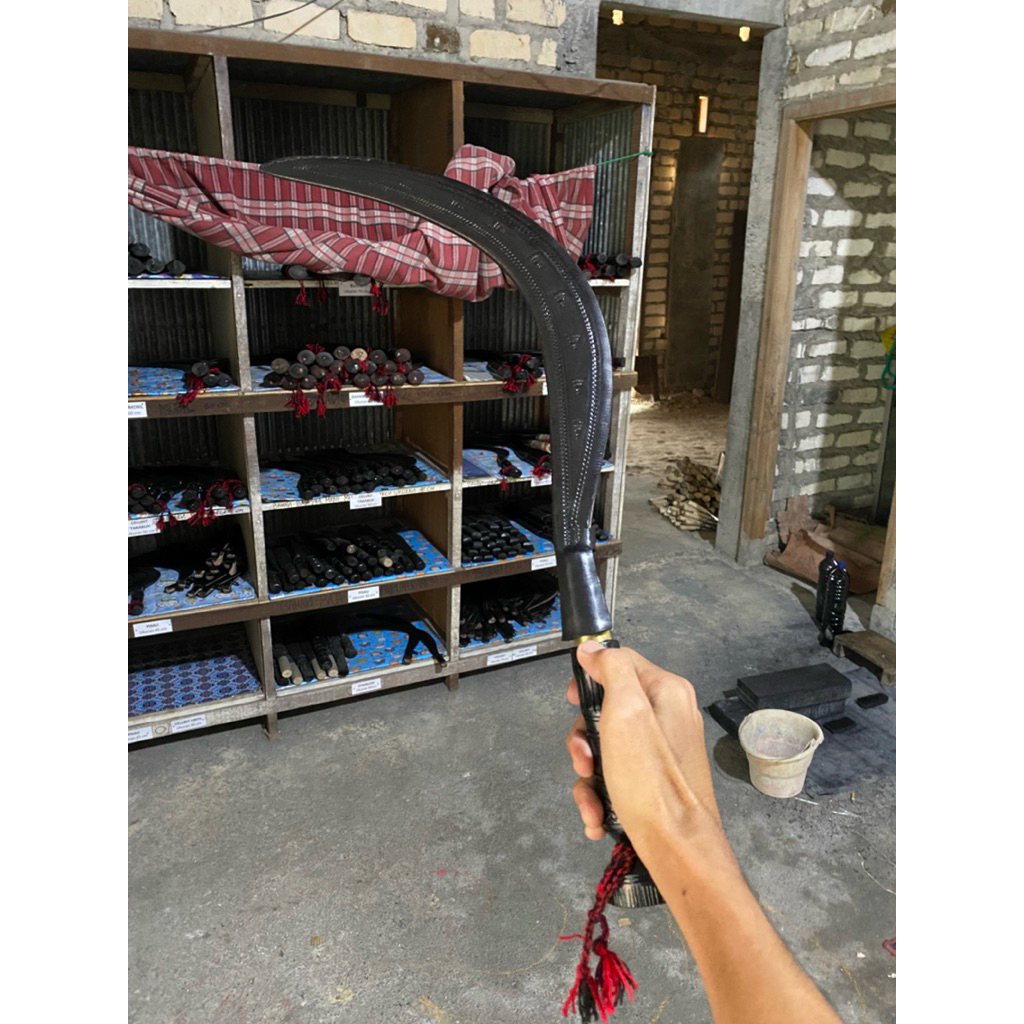 arit rumput asli Madura 60cm stenlis anti karat+sarung