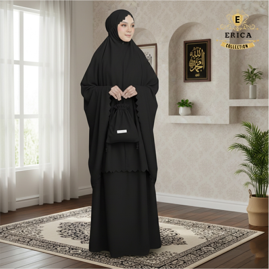 Erica Collection Mukena anak tanggung 2 in 1 Mukena anak tanggung katun polos Mukena anak tanggung t