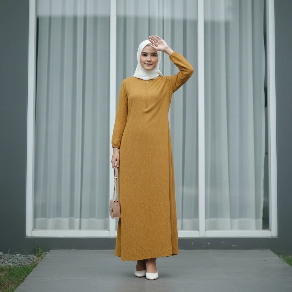 Gamis Muslim Rhino Dress Airflow Crinkle || fashion kuliah 2026