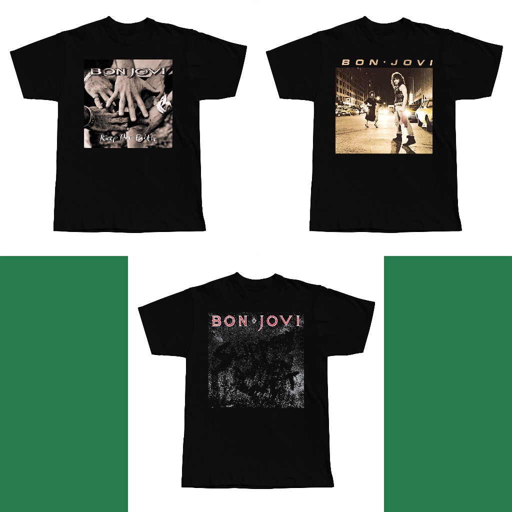 Bon Jovi Tshirt - JUAL BAJU KAOS BAND BON JOVI BAND ROCK - (BISA CUSTOM)