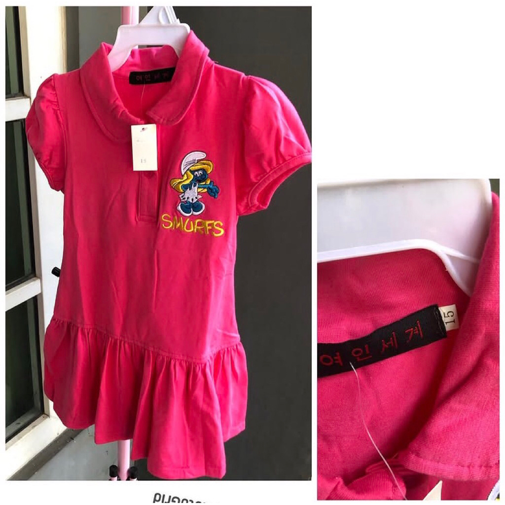 New tag dress anak smurf