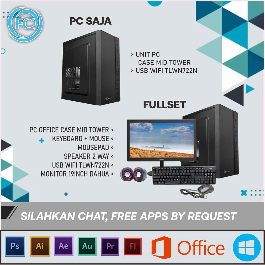 KOMPUTER PC INTEL G8 CORE I3 8100 MOBO NSI B360 RAM 8 GB SSD/HDD SIAP PAKAI FREE WIFI