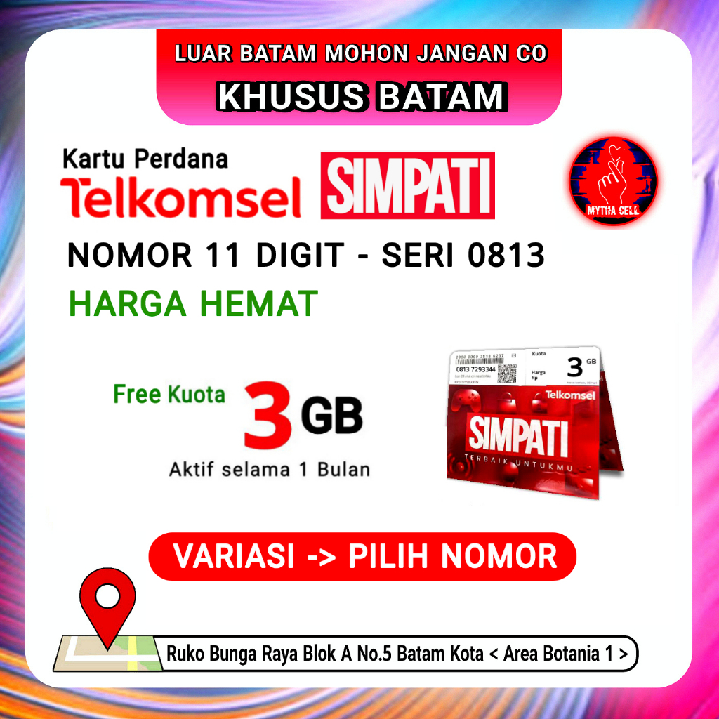 Kartu Telkomsel Simpati 11 Digit NoCan Hemat - KHUSUS BATAM