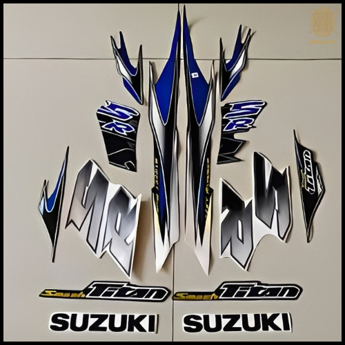 Stiker Striping Suzuki Smash 110 R Titan SR 2010 Hitam Biru Terlaris Dan Termurah