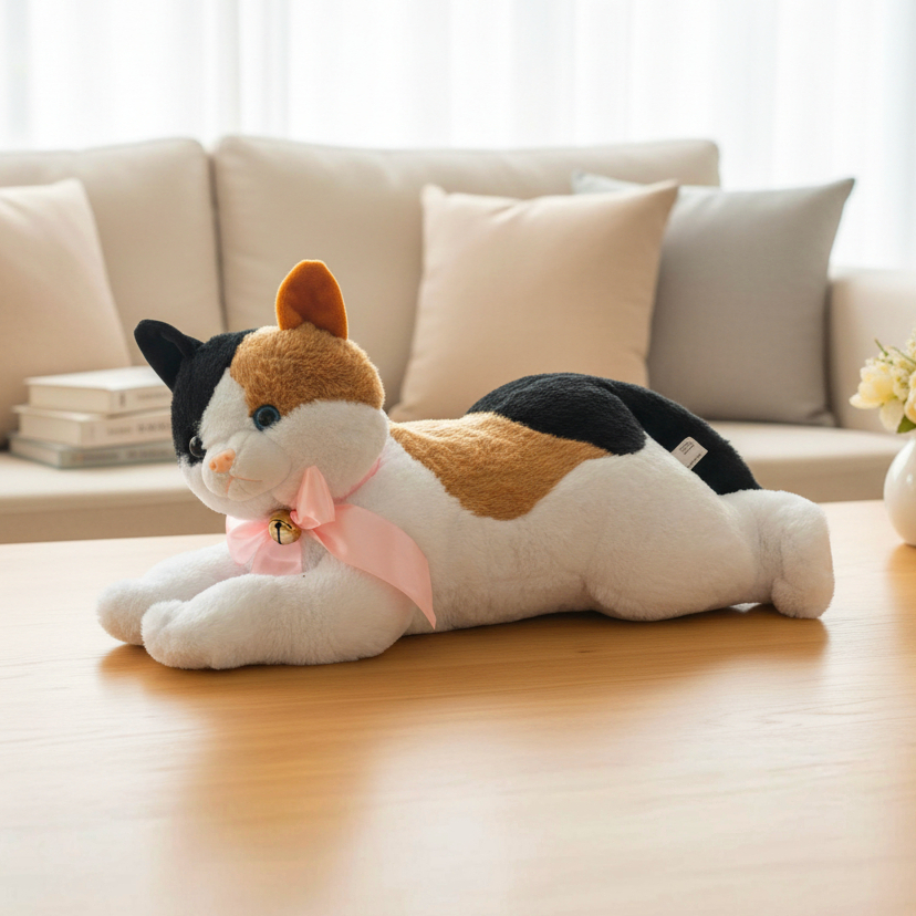 Boneka Kucing Belang Bulu Halus | Ukuran Jumbo dan Kecil