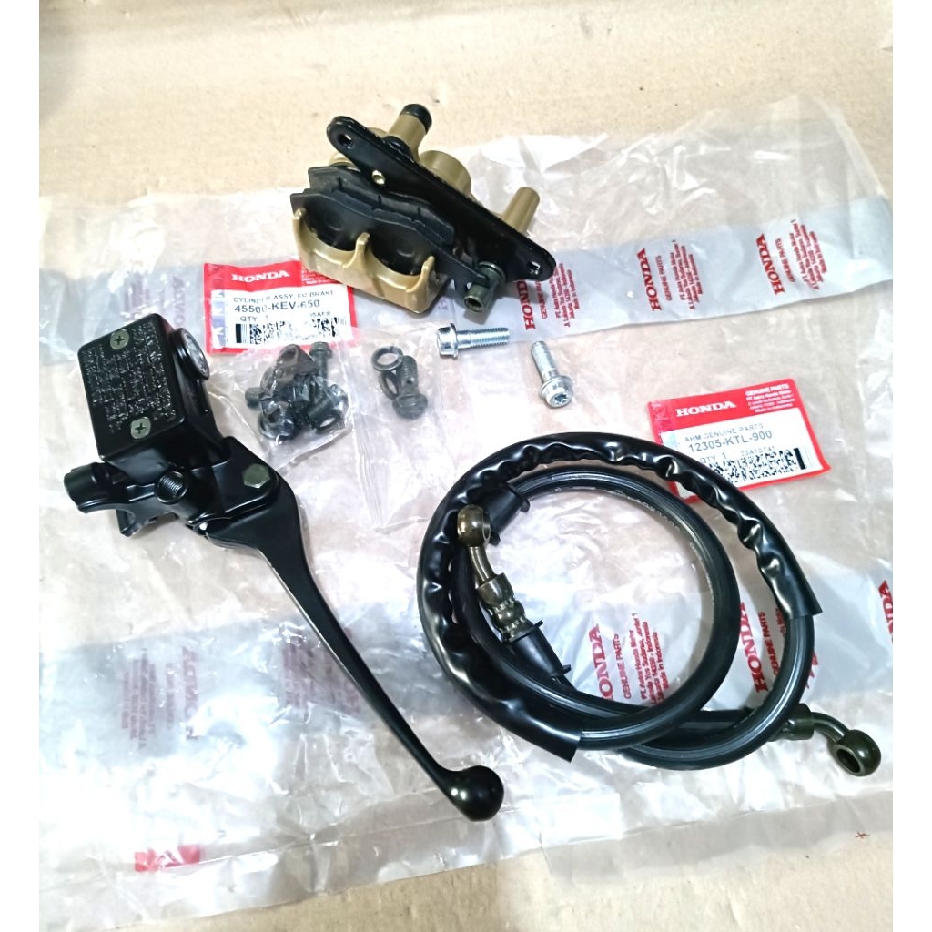 Komplit Rem Cakram Paket Komponen Rem Cakram Depan Lengkap untuk Motor Bebek Honda Supra X dan Supra