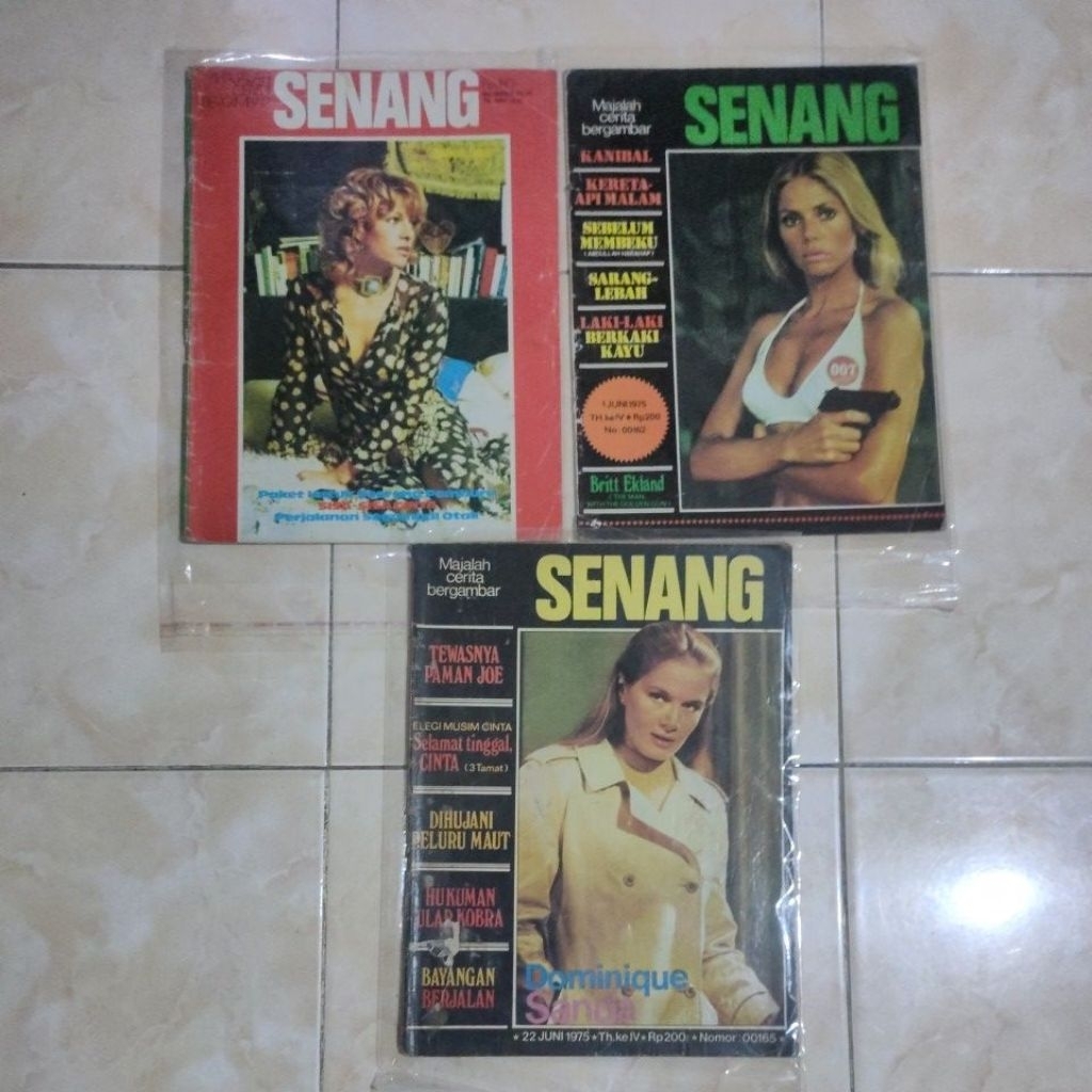 MAJALAH CERITA MERGAMBAR " SENANG " TAHUN : 1974,1975,1976,1977,1978.