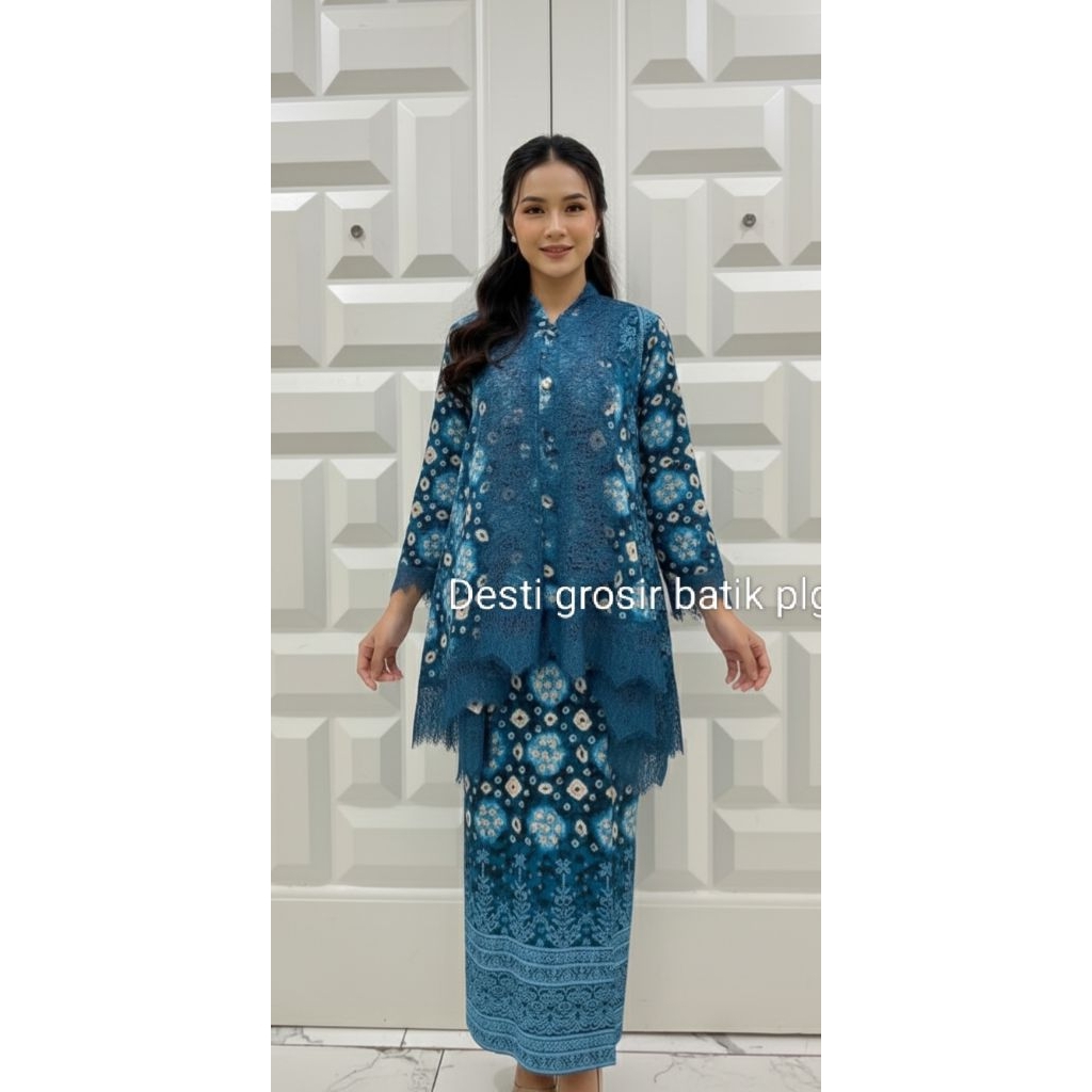 setelan rok Dolby pakai renda brokat