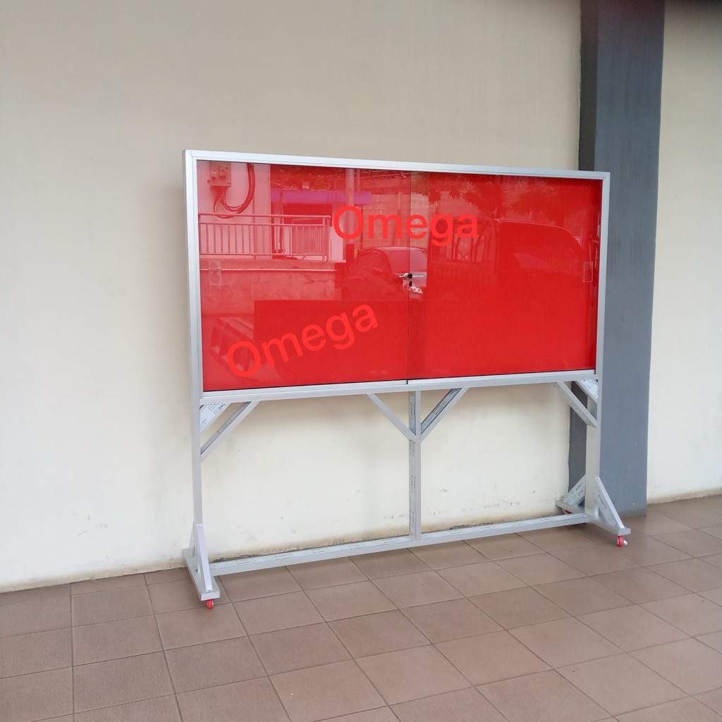 Mading kaca standing 100 x 200 cm