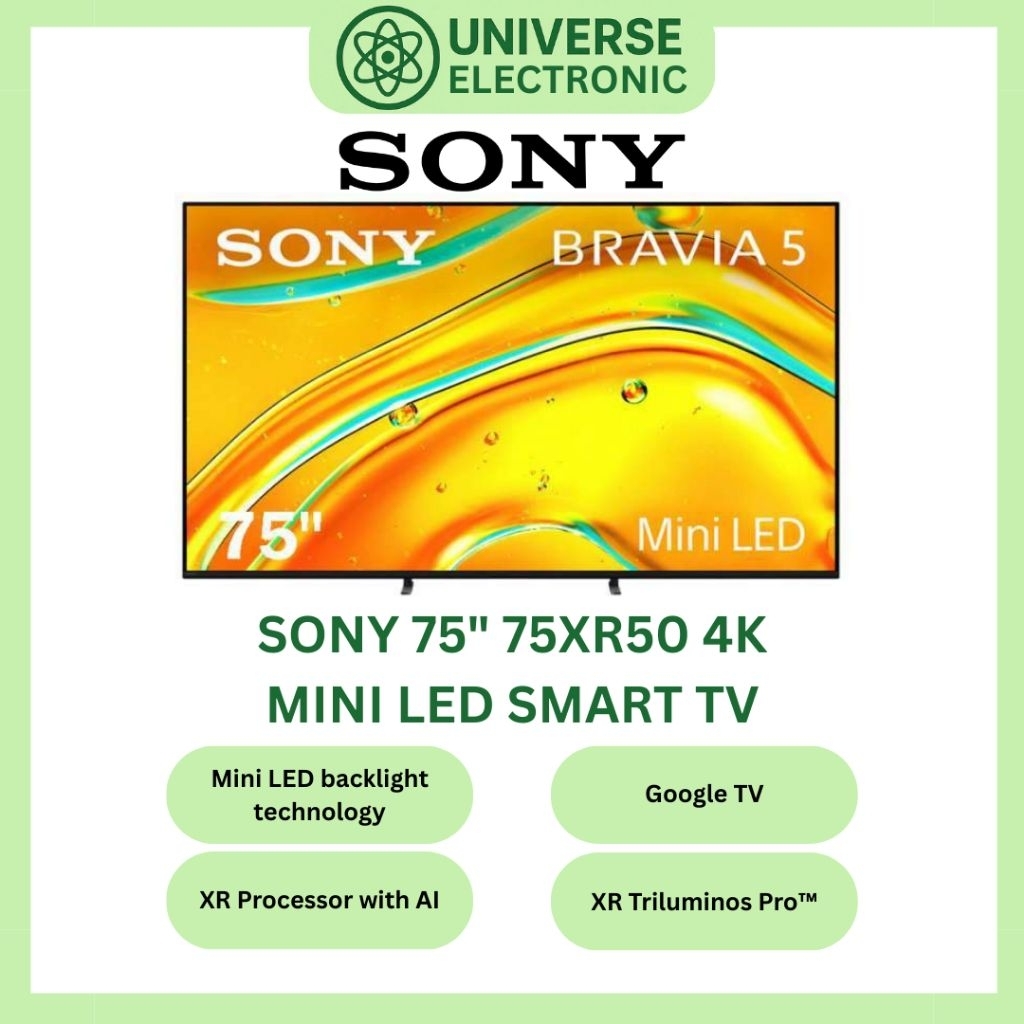 SONY 75XR50 / K-75XR50 BRAVIA 5 4K MINI LED GOOGLE TV 75 Inch