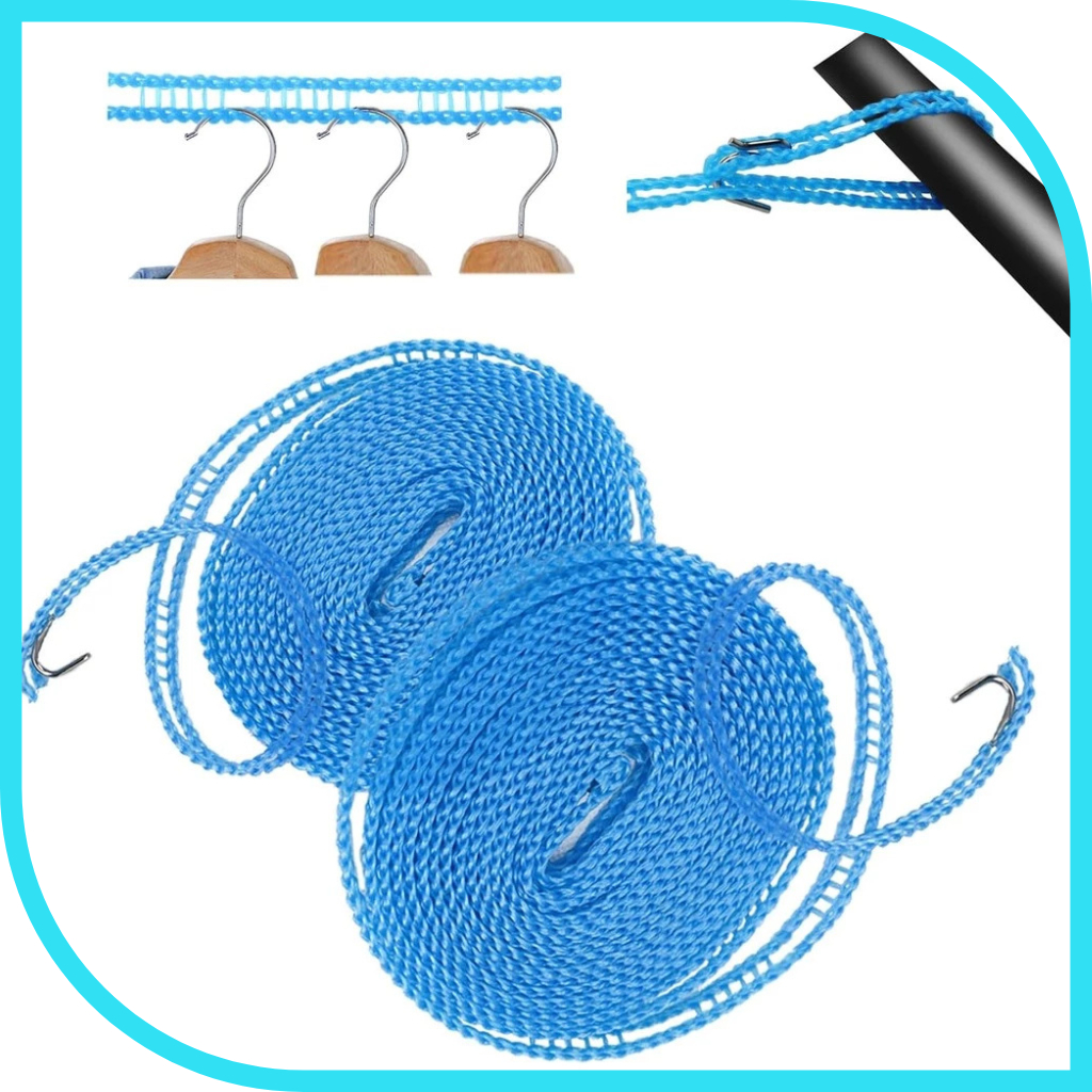 Tali Jemuran Serbaguna Gulung, Kuat, Praktis & Hemat Tempat Perlengkapan Rumah Tangga Alat Jemur Pak