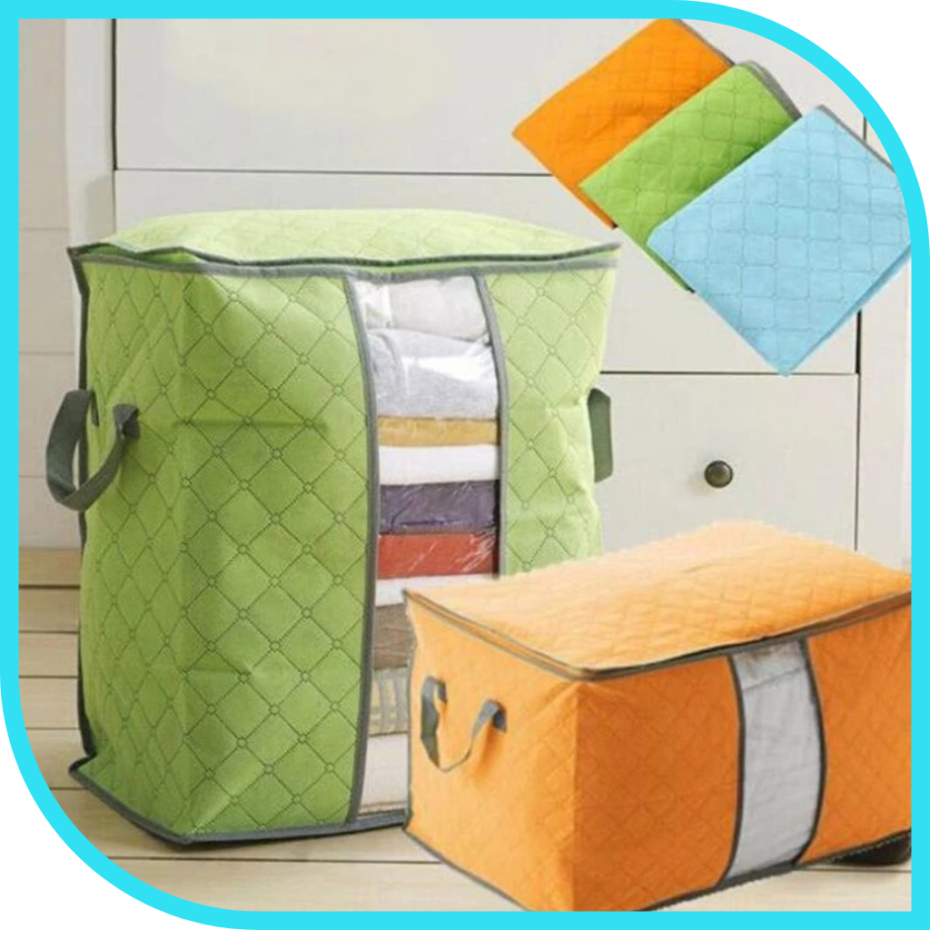 Storage Box Serbaguna Lipat – Tas Penyimpanan Pakaian & Selimut Tempat Baju Perlengkapan Rumah Tangg