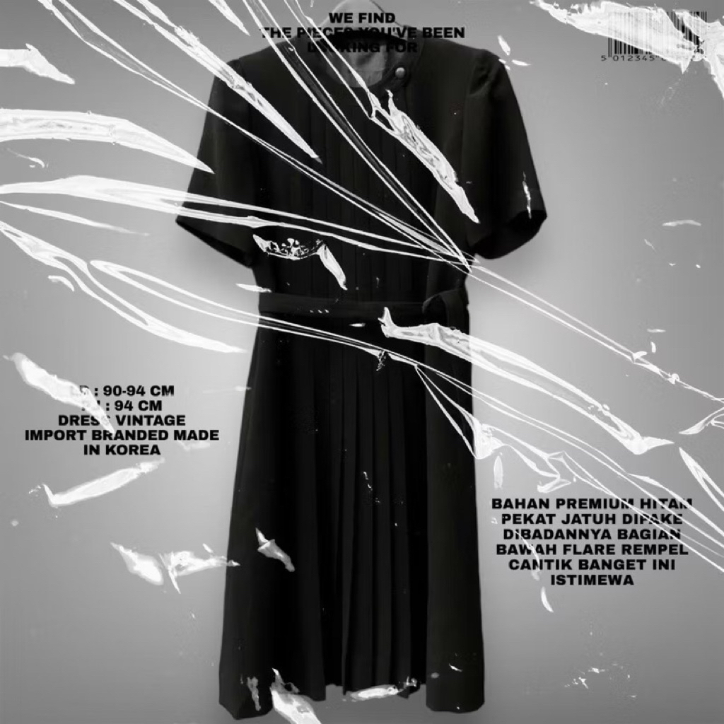 KOREAN DRESS PREMIUM/BLACK DRESS FORMAL OFFICE KOREAN LOOK/DRESS KOREAN STYLE/DRESS MEGAR REMPEL ALI