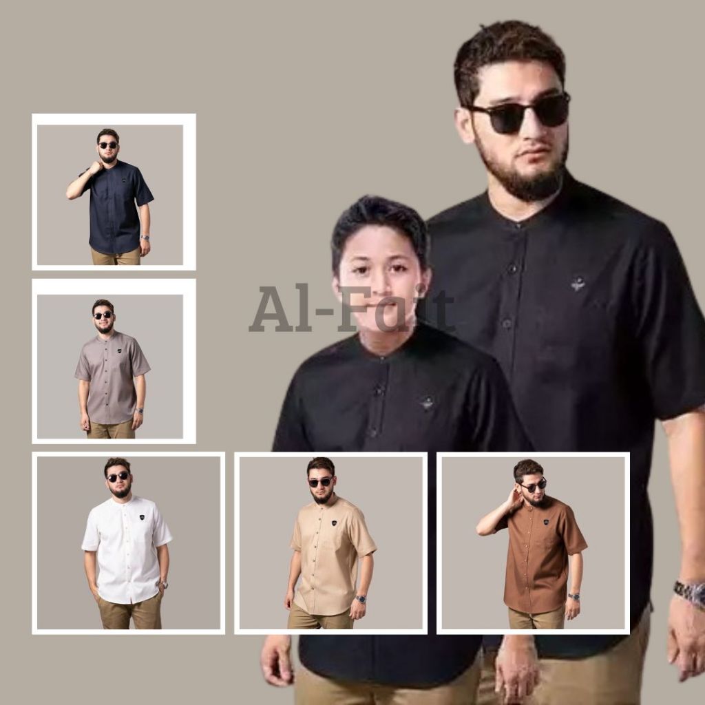 BAJU KOKO  COUPLE  AYAH DAN ANAK  LENGAN PENDEK KEMEJA KOKO BENZEMA LENGAN PENDEK PREMIUM