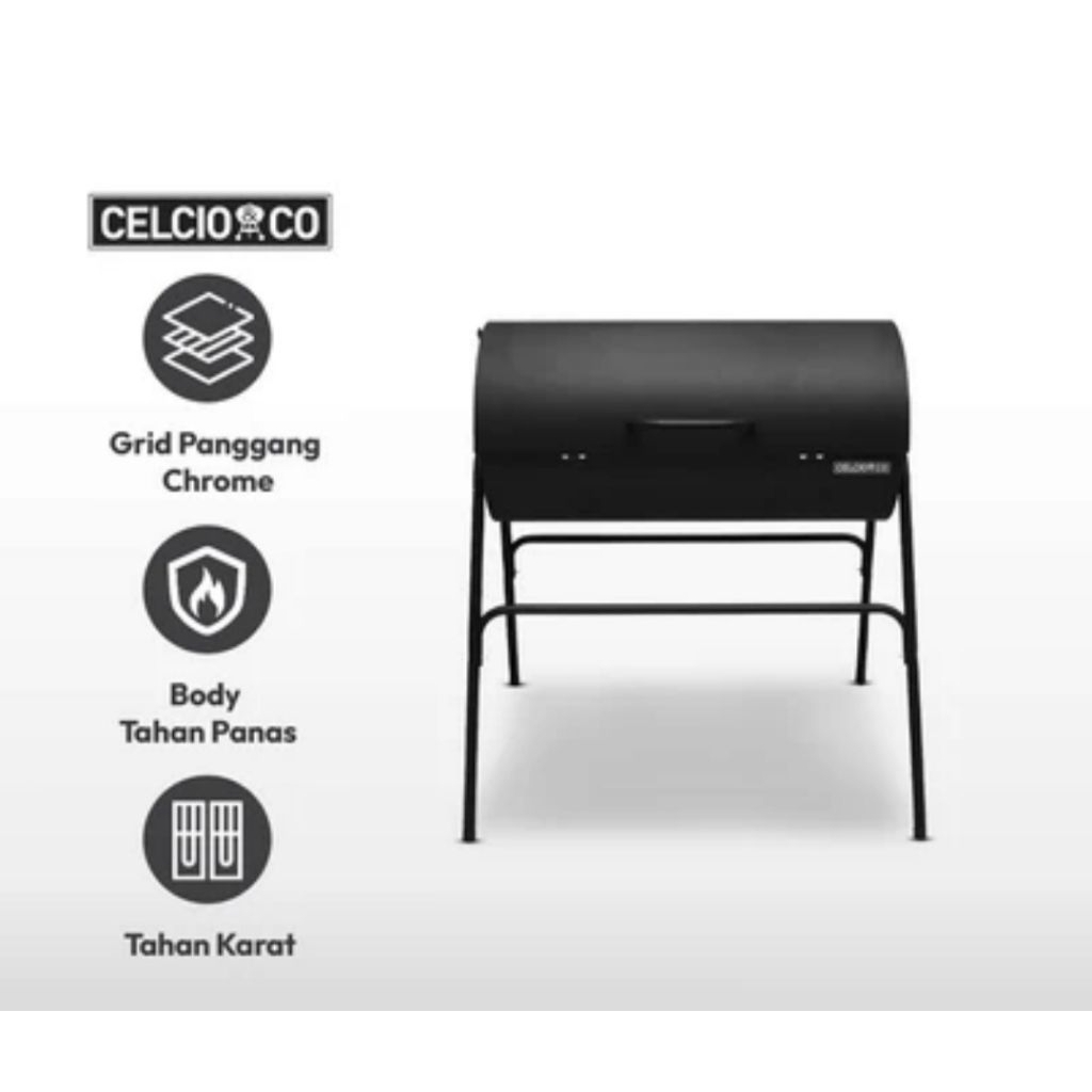 Celcio & Co Pemanggang Arang Bbq Dengan Penutup Tungku