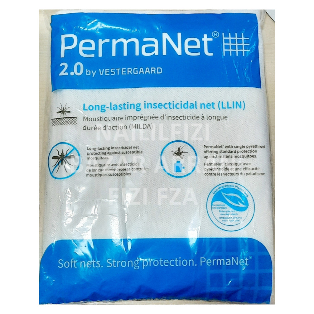 Kelambu Tidur Permanet 2.0 LLiN anti nyamuk Malaria, Chikungunya, DBD, Zika, Uk 190  x180 x180 cm