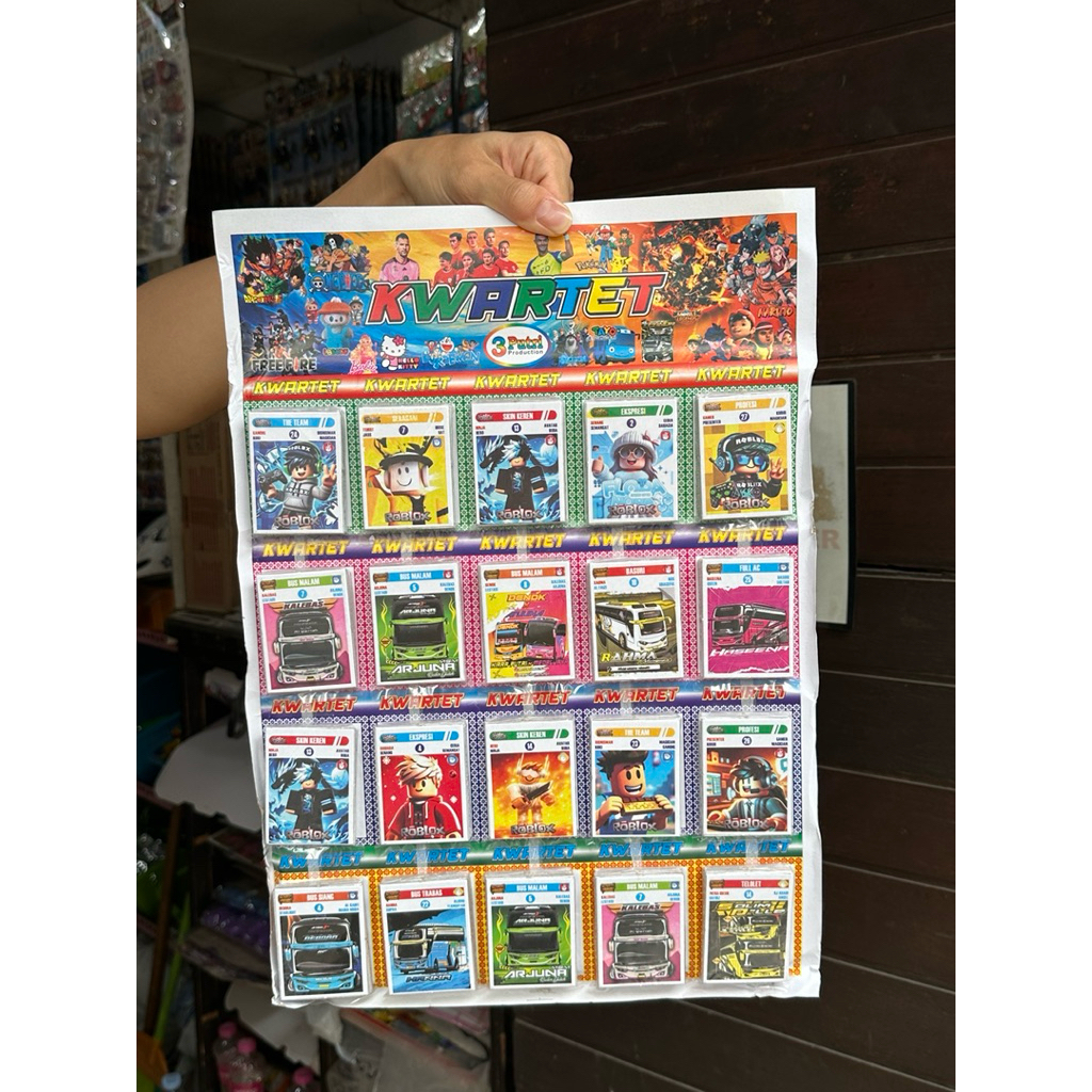 Mainan Viral Kartu Kwartet 4x32 lembar / Kartu Kuartet Anak