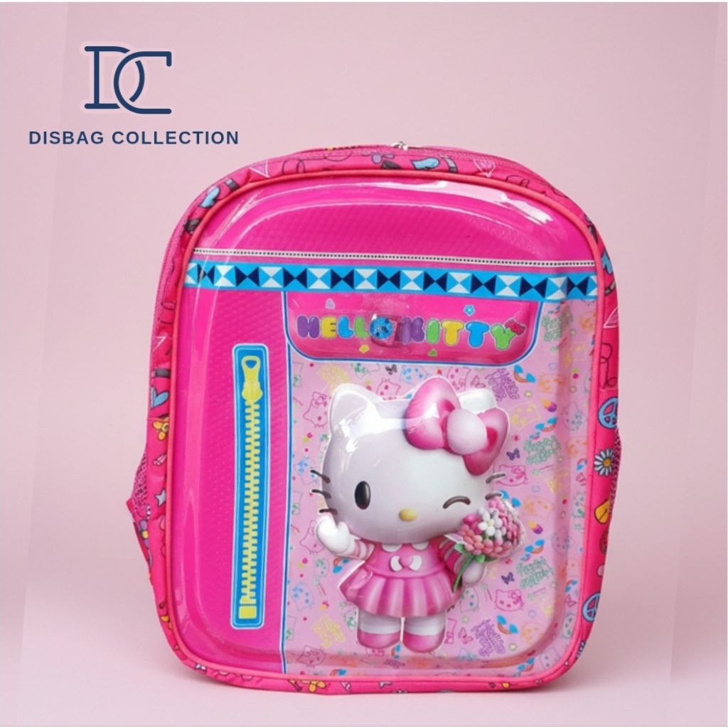 [DISBAG] Tas Sekolah Anak TK Karakter 3D TIMBUL LED Bisa Menyala GambarHello Kitty