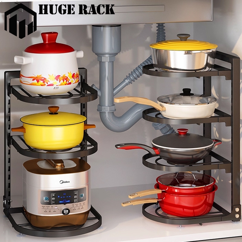 Rak Panci Bawah Kolong Dapur Rak Panci Susun Rak Kolong Dapur Rak Pot Kabinet Atas Wastafel Dapur Di