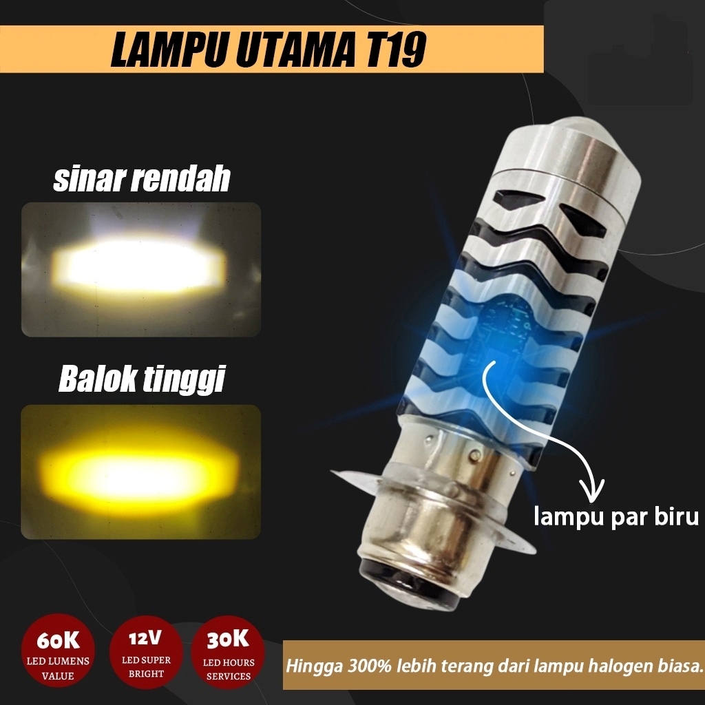 LED H6 LASER 3 WARNA 2 WARNA Lampu Motor H6 Laser Motor Universal Bohlam High Loo Putih Kuning