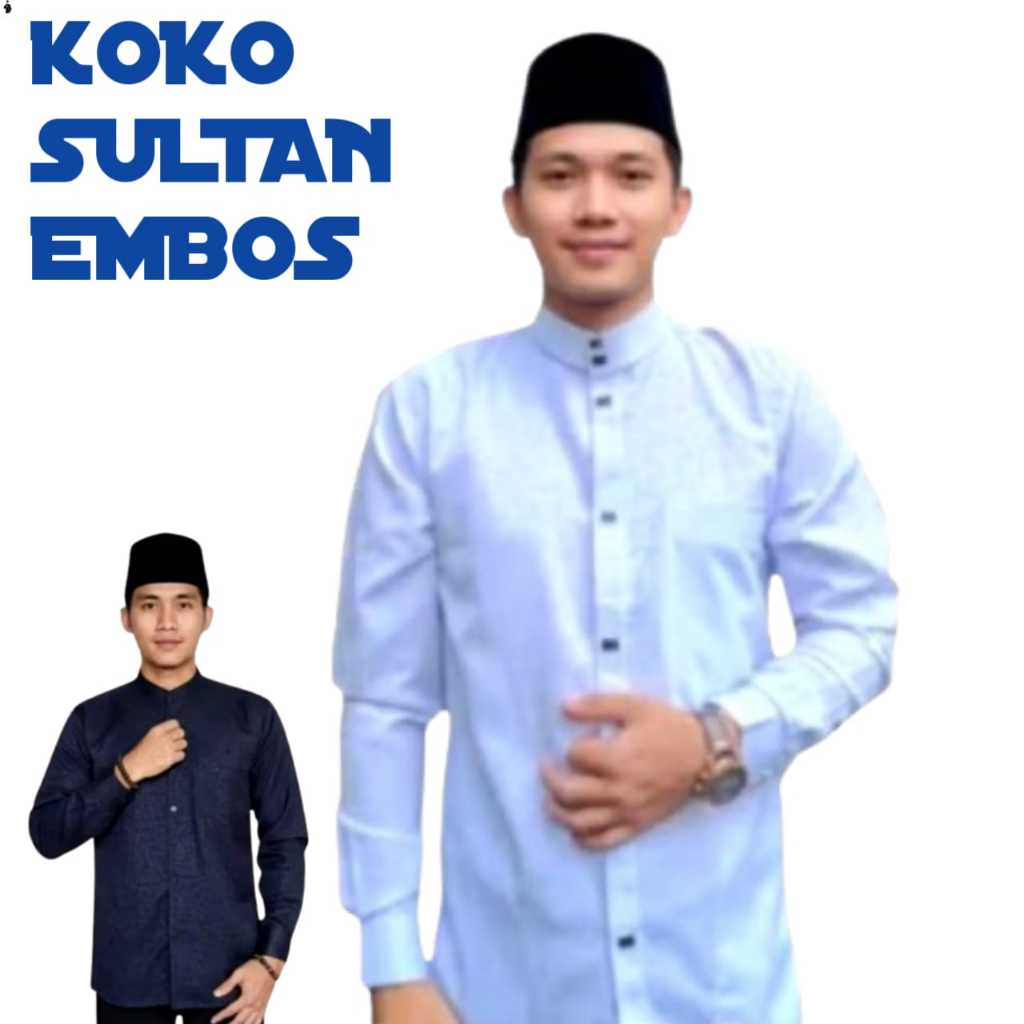 BAJU KEMKO KOKO SULTAN EMBOS LENGAN PANJANG COKLAT SUSU