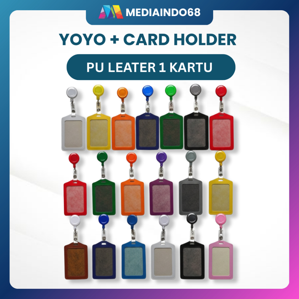 GANTUNGAN YOYO ID CARD KULIT SINTESIS/ID CARD HOLDER KULIT PU
