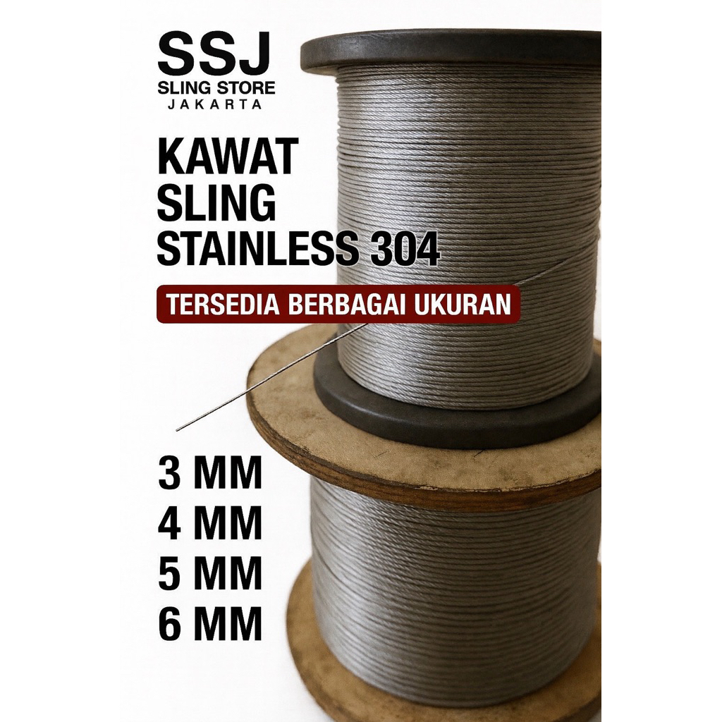 SLING STAINLESS STELL 304 3mm 4mm 5mm 6mm/ SELING STAINLESS STELL 304 3MM 4mm 5mm 6mm