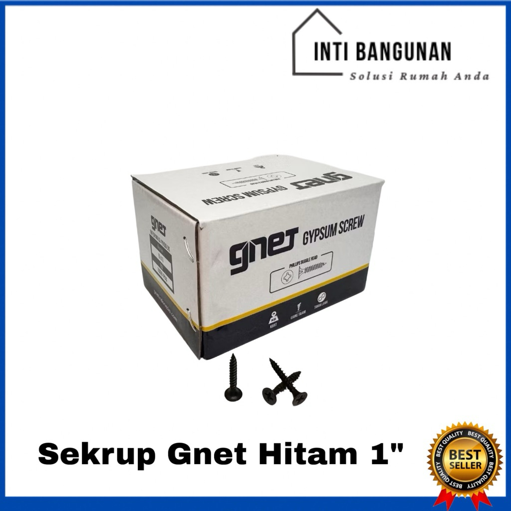 Sekrup Hitam 1” 1 x 6 1 inch Sekrup Gypsum Klip WPC Wallpanel PVC Holo Baja Ringan