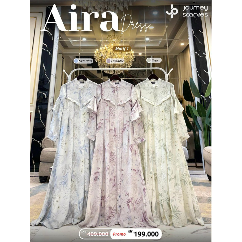 aira dress by journey scraves original 100%. Gamis Wanita Silk Premium Bahan Tebal dan Lembut No VC 