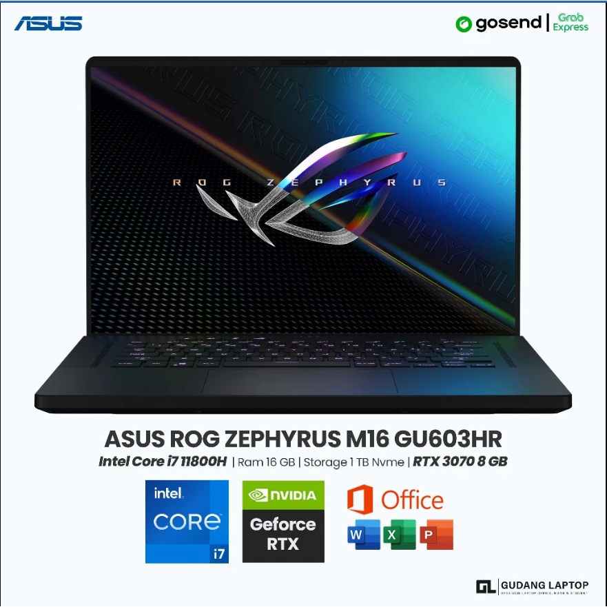 Laptop Gaming ASUS ROG ZEPHYRUS M16 GU603HR Intel Core i7 11800H Ram 16 GB SSD 1 TB Nvme GPU Nvidia 