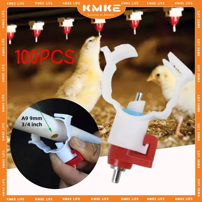 100Pcs Nipple A9 Bulat Nipel Nepel Nippel Alat Minum Ayam Puyuh Pedaging Broiler A9Bulat Untuk Pipa