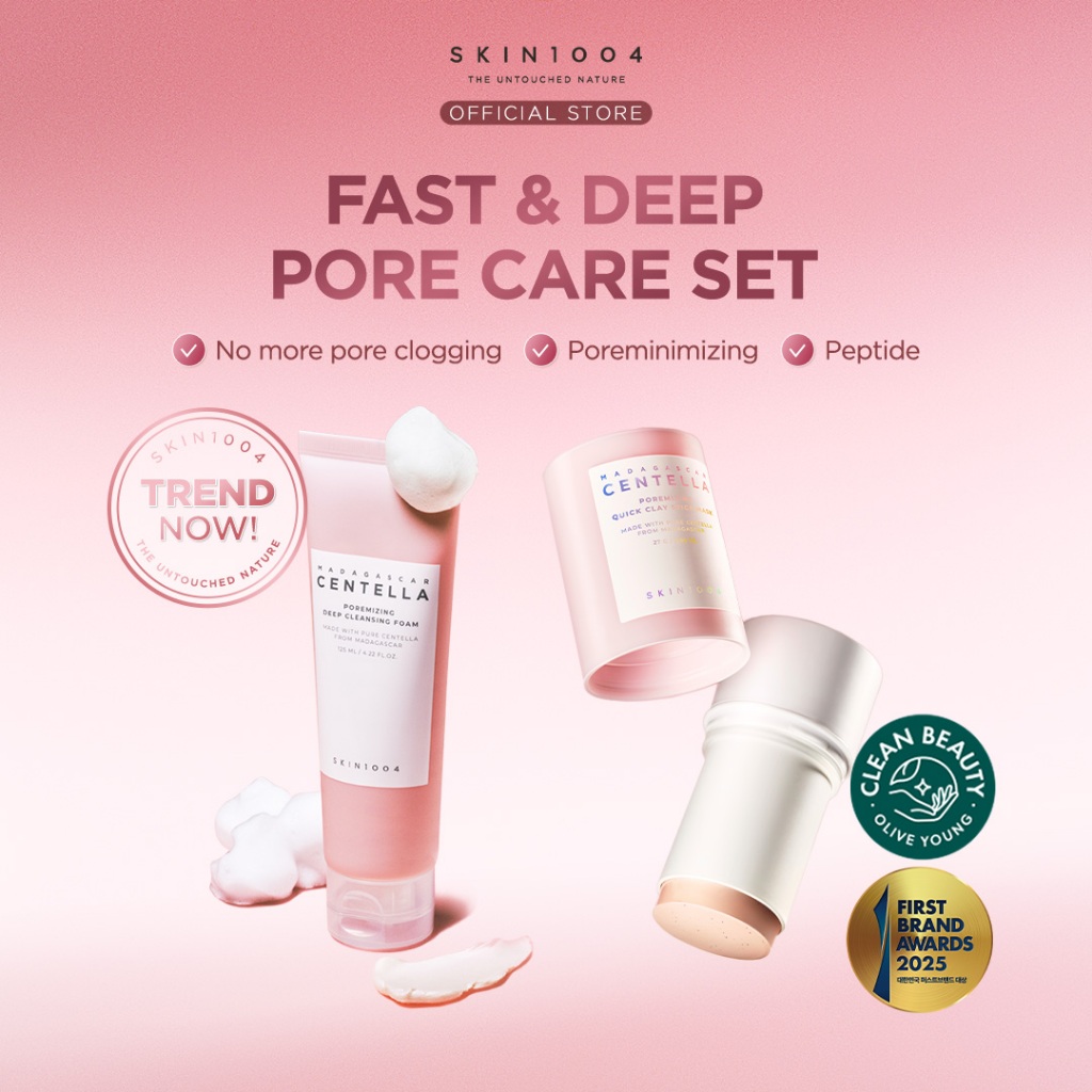 SKIN1004 Fast & Deep Pore Care Set (Poremizing Deep Cleansing Foam 125ml + Quick Clay Stick Mask 27g