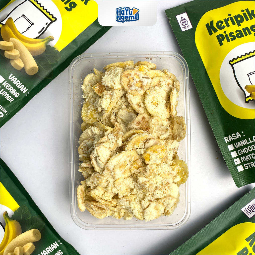 Keripik Pisang Tabur HaYu Ngemil 1kg Kripik Tabur Strawberry Coklat Vanilla Matcha