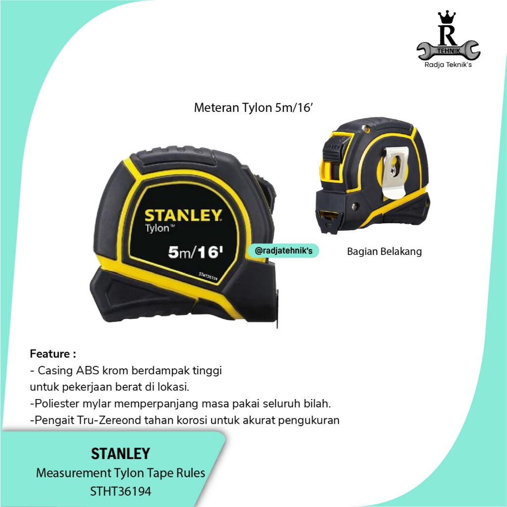 STANLEY \ STHT37191 Measuring Tape Tylon \ REPLACE STHT36194 \ Stanley Meteran 5m \ Alat Ukur Metera