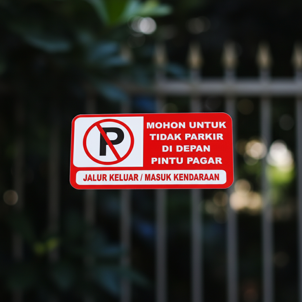 Akrilik Dilarang Parkir Custom  Papan Larangan Parkir Acrylic Premium