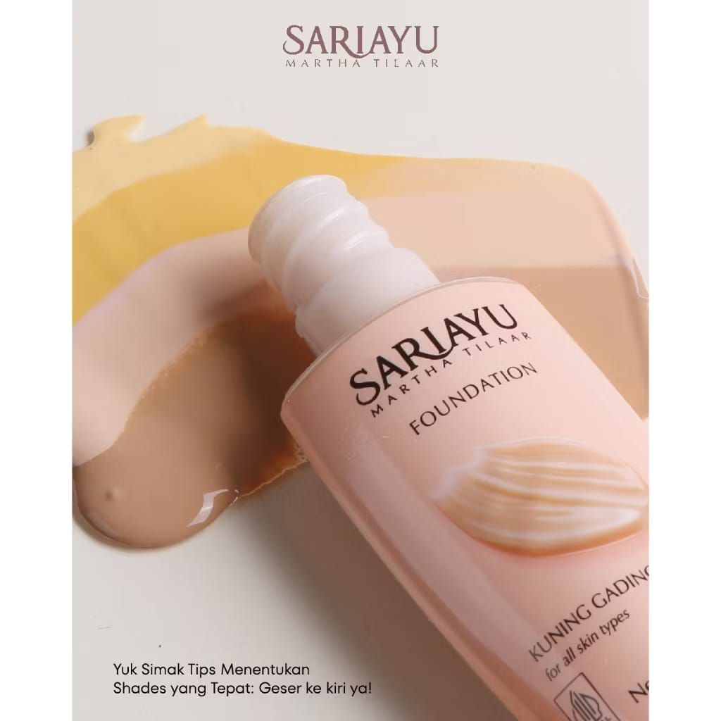 Sariayu Foundation Asli BPOM | Alas Bedak Cair & Padat | Tahan Lama Natural Halal Cocok Untuk Semua 